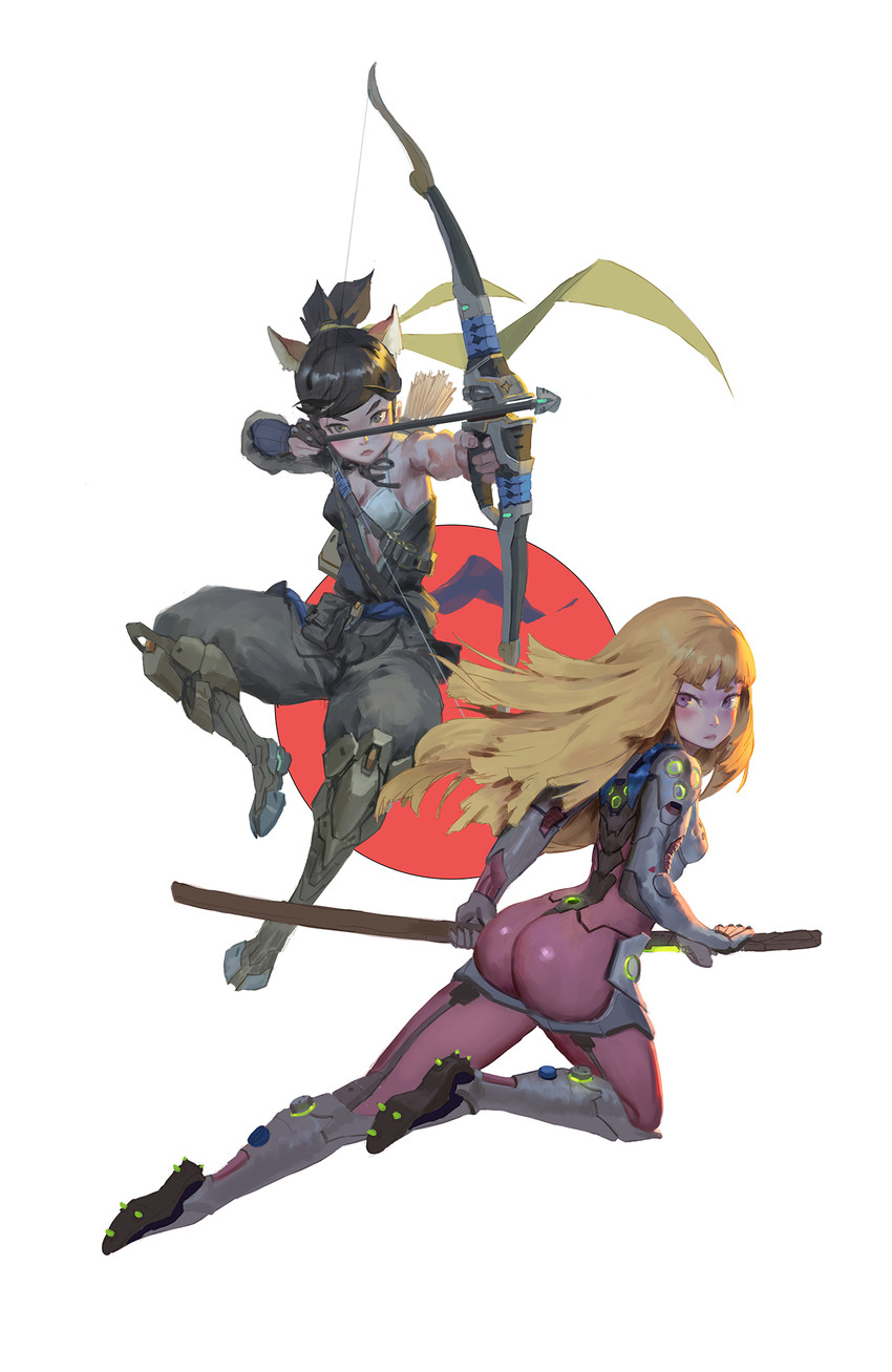 genji and hanzo (overwatch and 1 more) drawn by hanzheng_tang
