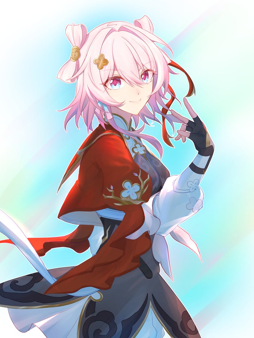 march 7th (honkai and 1 more) drawn by chushi_right