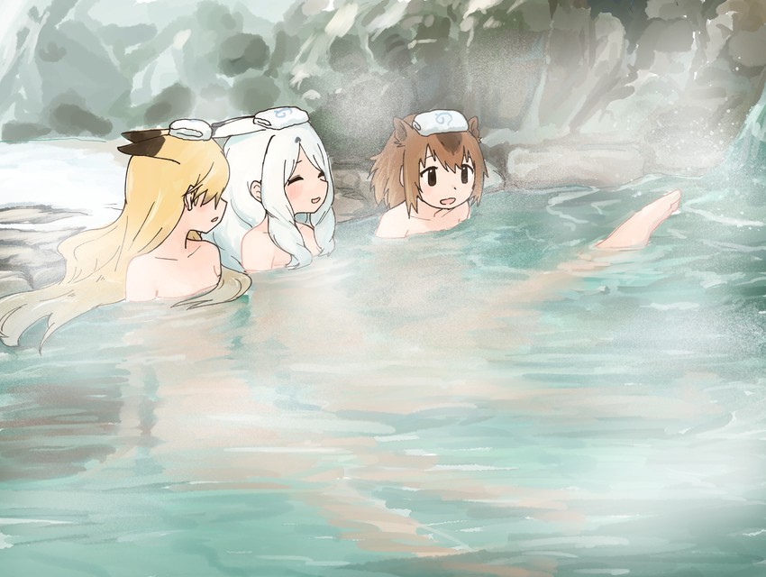 ezo red fox, capybara, and arctic hare (kemono friends) drawn by rumenia_(ao2is)