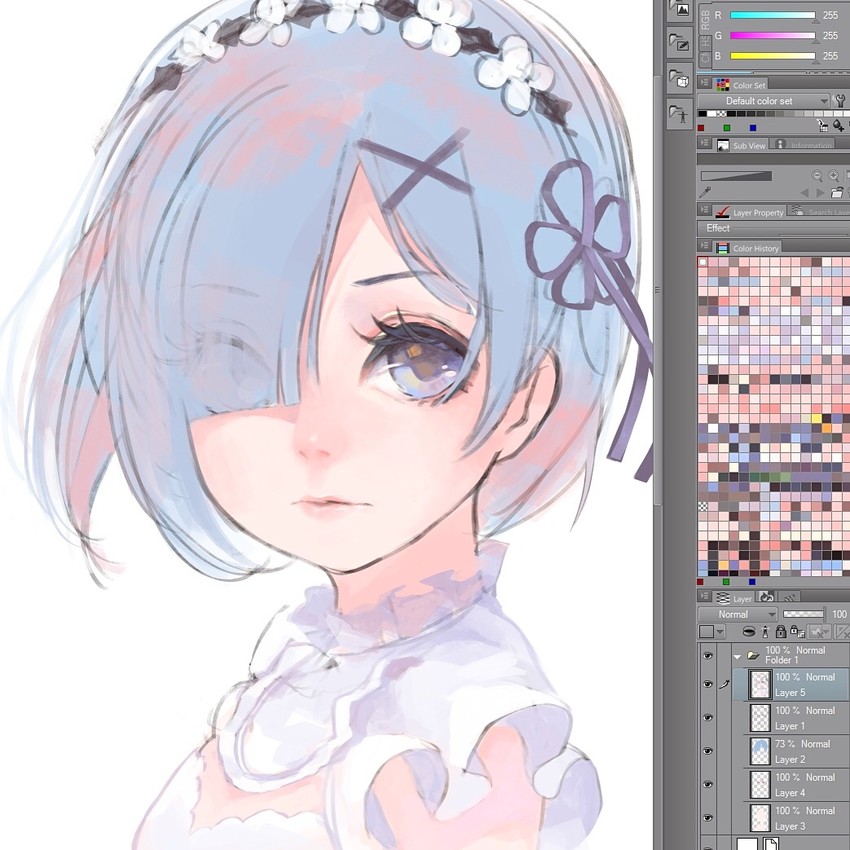 rem (re:zero kara hajimeru isekai seikatsu) drawn by fuwaffy