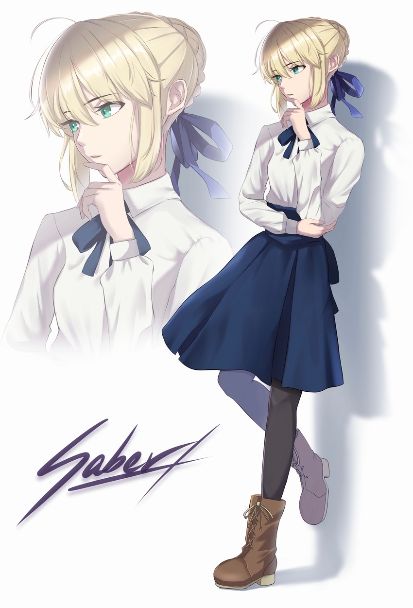artoria pendragon and saber (fate and 1 more) drawn by koujiro_(kouziro_1)