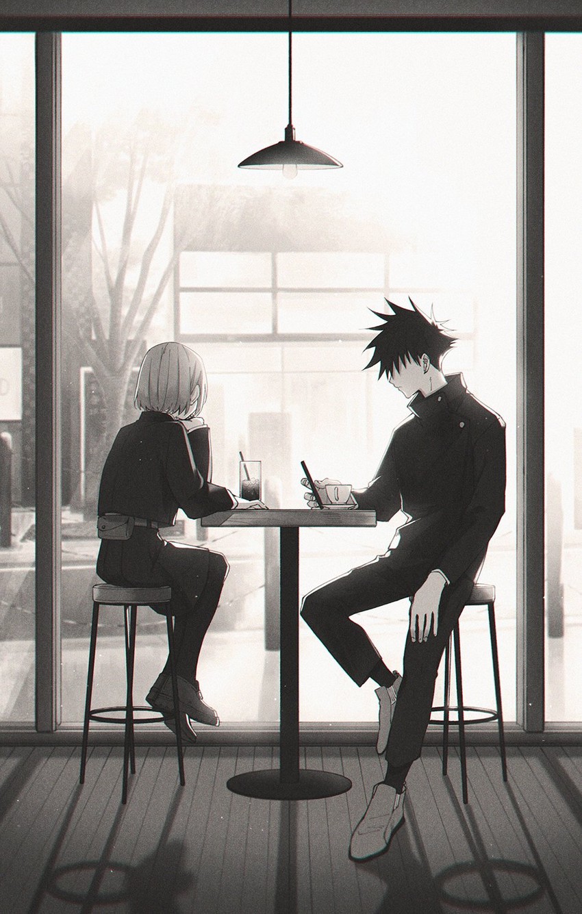 fushiguro megumi and kugisaki nobara (jujutsu kaisen) drawn by nnh_7o7