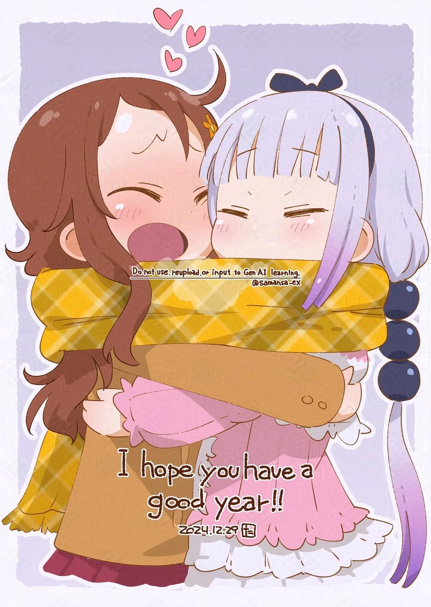 kanna kamui and saikawa riko (kobayashi-san chi no maidragon) drawn by tabayan_jigokuhen