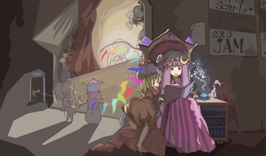 remilia scarlet, flandre scarlet, izayoi sakuya, patchouli knowledge, hong meiling, and 1 more (touhou) drawn by innelysion