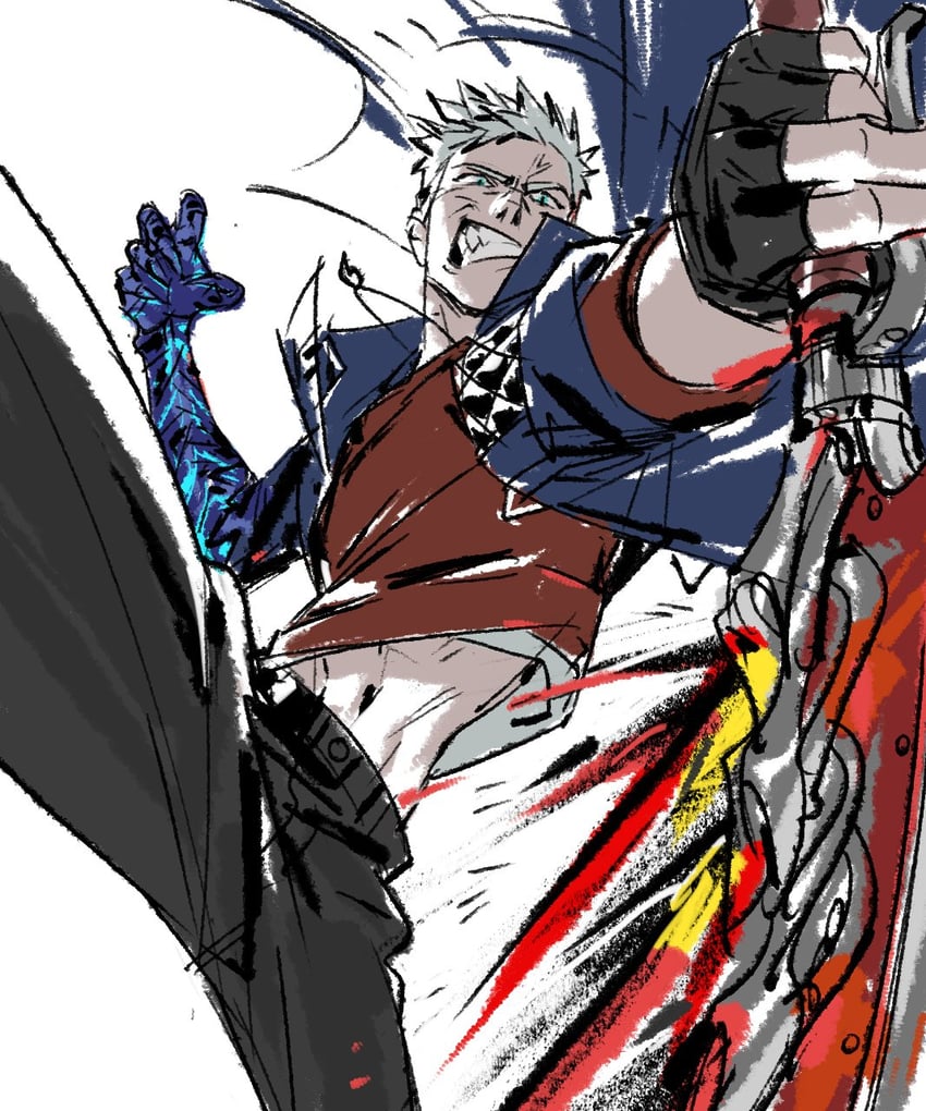nero (devil may cry and 1 more) drawn by kkshark2