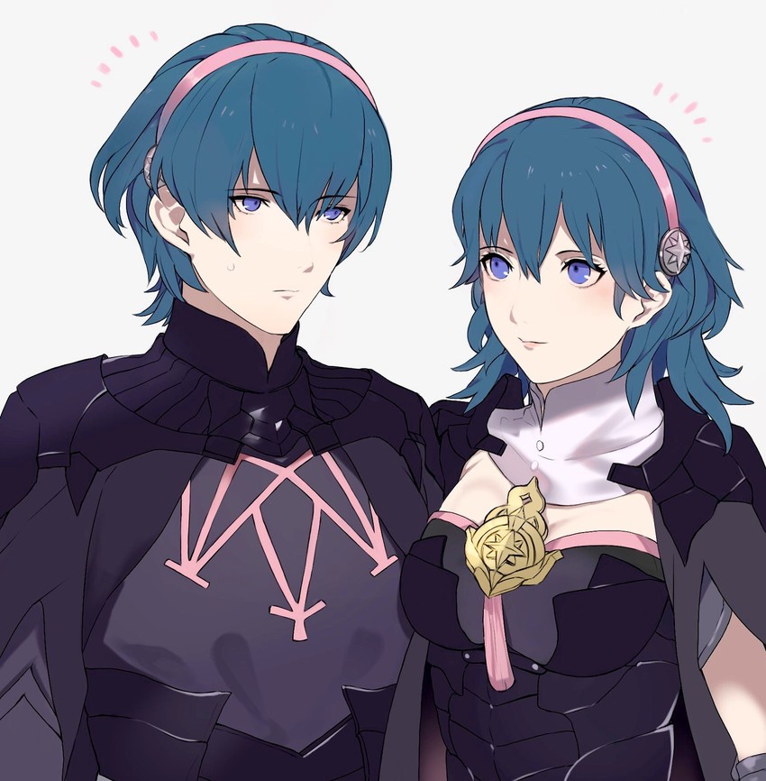 female byleth and male byleth (fire emblem and 1 more) drawn by ayushiba_pokefe