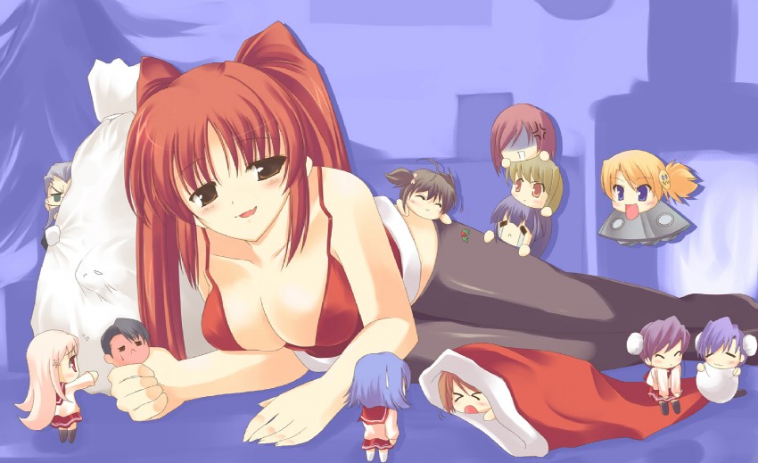 kousaka tamaki, komaki manaka, yuzuhara konomi, lucy maria misora, tonami yuma, and 8 more (to heart and 1 more)