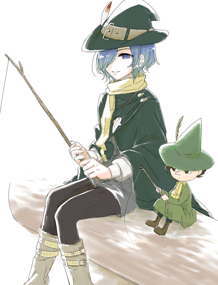 snufkin and nakaji uto (kimi no koto ga dai dai dai dai daisuki na 100-nin no kanojo and 1 more) drawn by mk_kwp