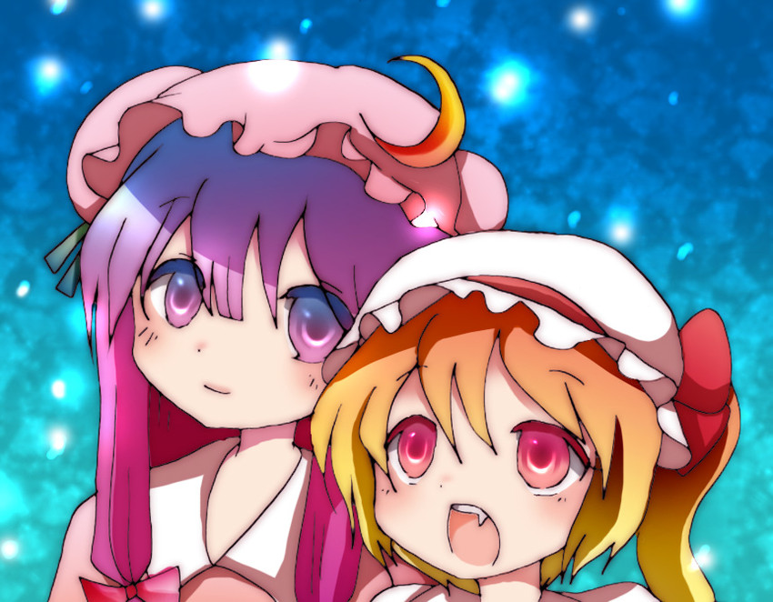 flandre scarlet and patchouli knowledge (touhou) drawn by koroneri