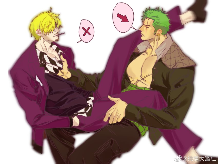 roronoa zoro and sanji (one piece) drawn by sweetdou3