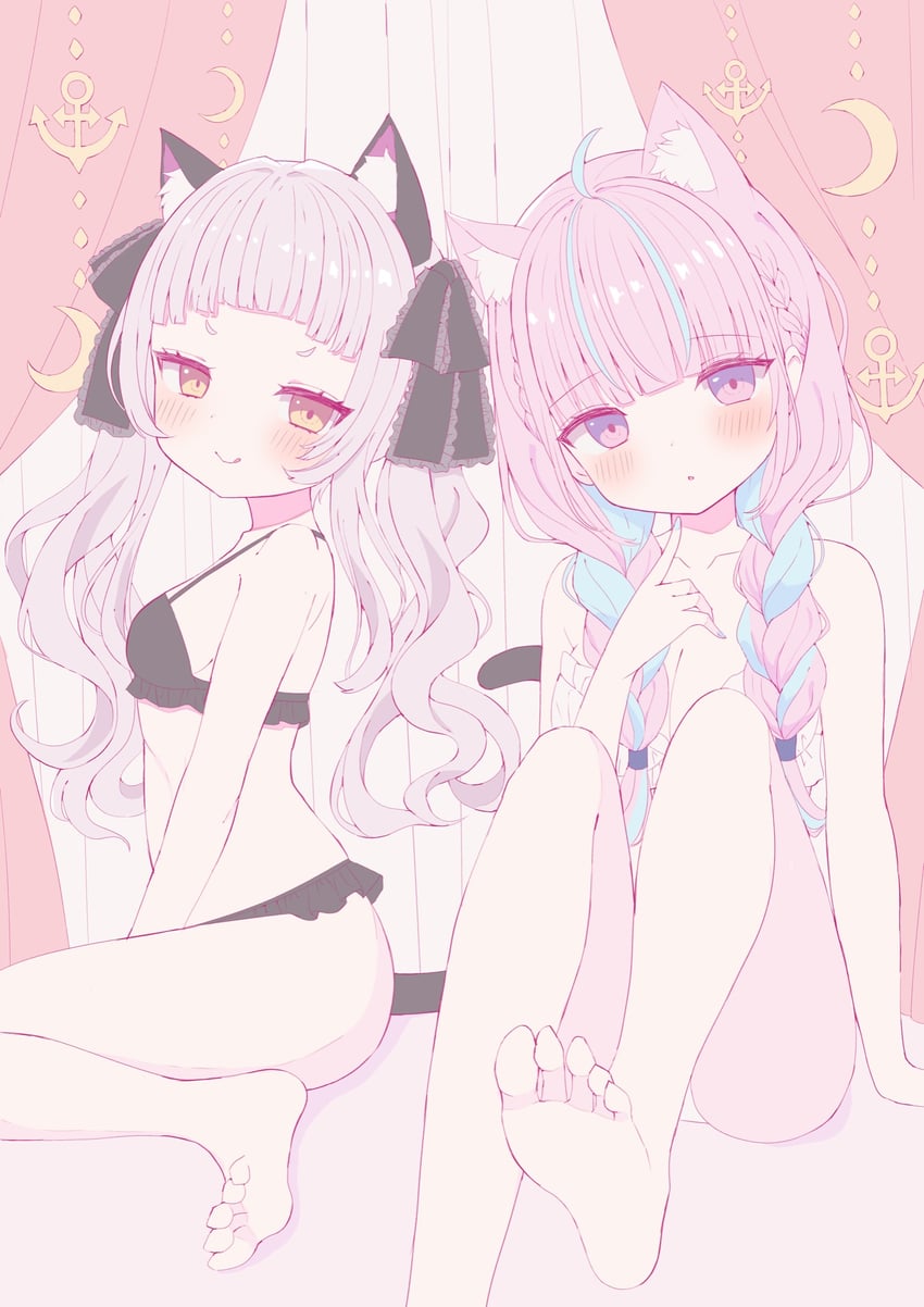 minato aqua and murasaki shion (hololive) drawn by kou_(10_no_cut)