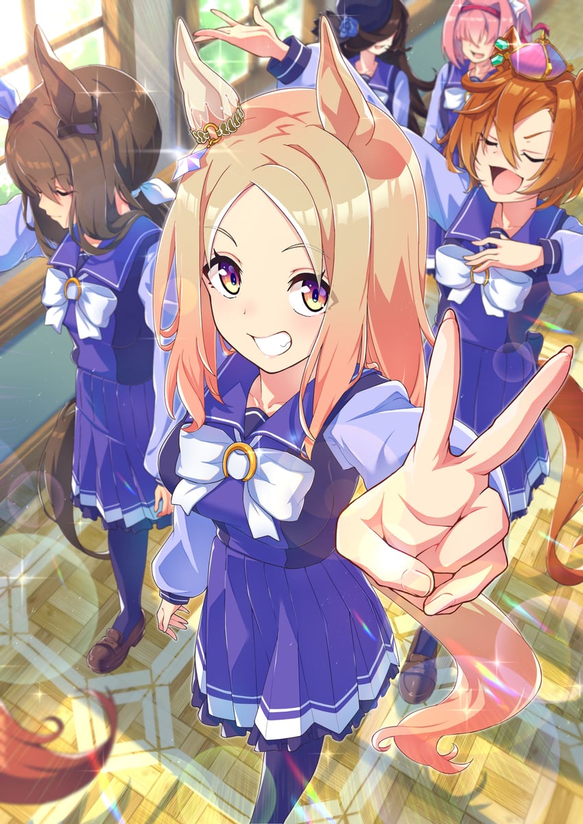 rice shower, daiwa scarlet, admire vega, haru urara, t.m. opera o, and 1 more (umamusume) drawn by kurokawa_heuy