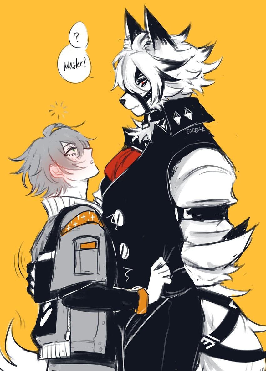 wise and von lycaon (zenless zone zero) drawn by youn_(enden)
