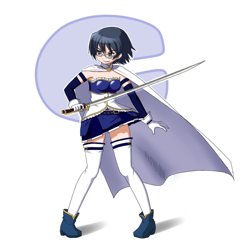 miki sayaka and hakamichi shizune (mahou shoujo madoka magica and 1 more) drawn by mike_angel