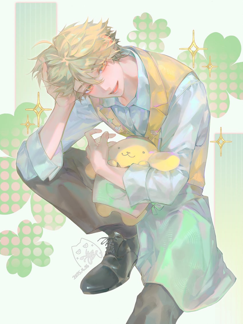 pompompurin and xia fei (sanrio and 1 more) drawn by you_yeyou0904