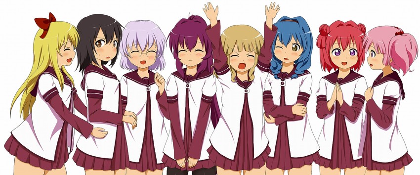 toshinou kyouko, akaza akari, funami yui, yoshikawa chinatsu, oomuro sakurako, and 3 more (yuruyuri) drawn by negetsu
