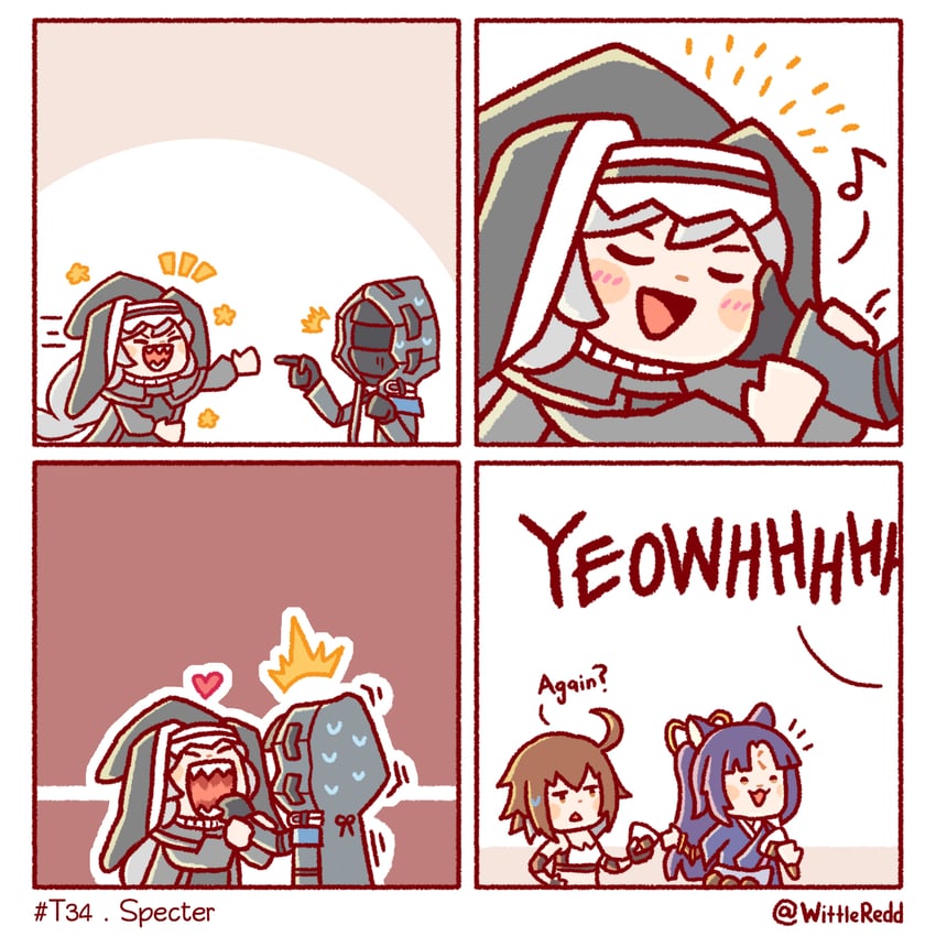 doctor, specter, saga, and plume (arknights) drawn by wittle_red