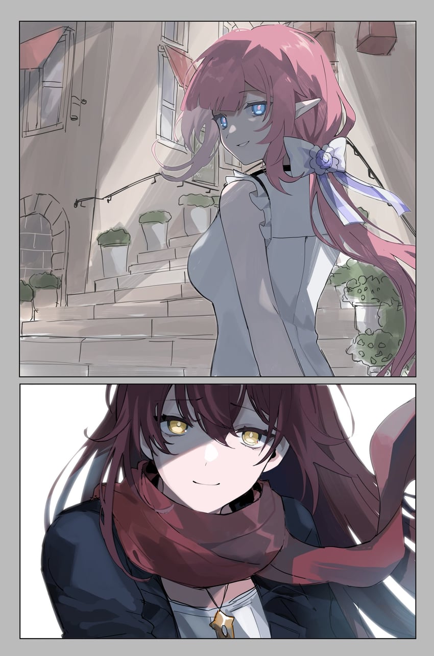 elysia and eden (honkai and 1 more) drawn by utekikuore