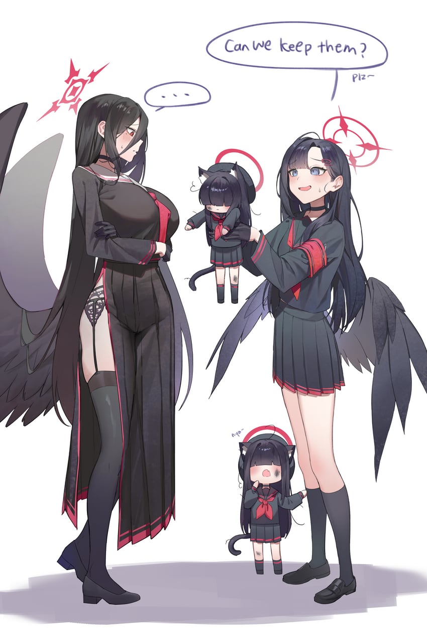 hasumi, ichika, and justice task force member (blue archive) drawn by may.l