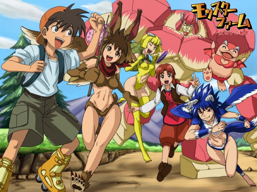 holly, vanity, sakura genki, mint, mopsy, and 2 more (monster farm) drawn by fushisha_o