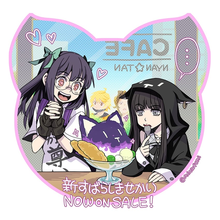 nyantan, sakurane shoka, kanade rindo, usui nagi, and furesawa tosai (subarashiki kono sekai and 1 more) drawn by minagawa_fumio