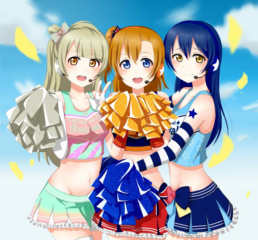sonoda umi, minami kotori, and kosaka honoka (love live! and 2 more) drawn by satoharu