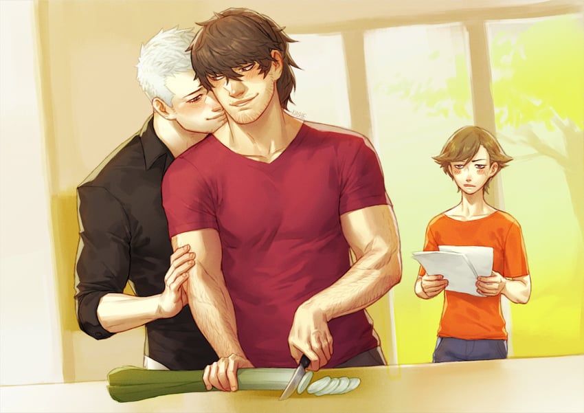 sanada akihiko, aragaki shinjirou, and amada ken (persona and 1 more) drawn by kia_shie