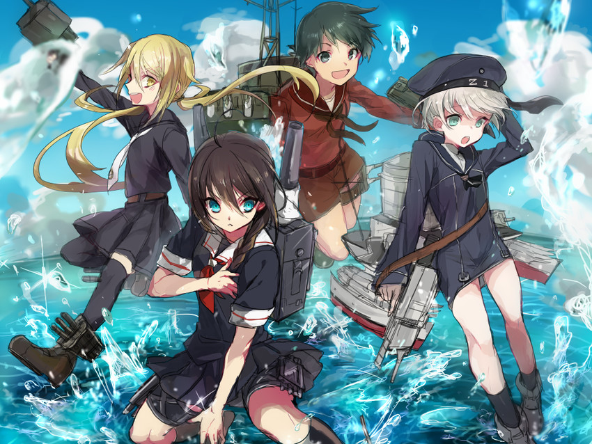 shigure, z1 leberecht maass, mogami, and satsuki (kantai collection) drawn by kairi_(kai_ri)