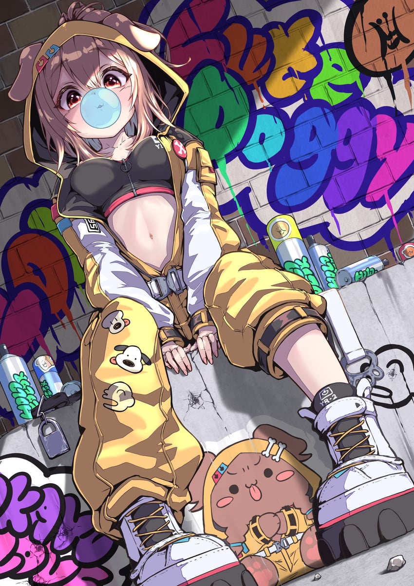 inugami korone, listener, hoso-inu, and futo-inu (hololive) drawn by syam_illust