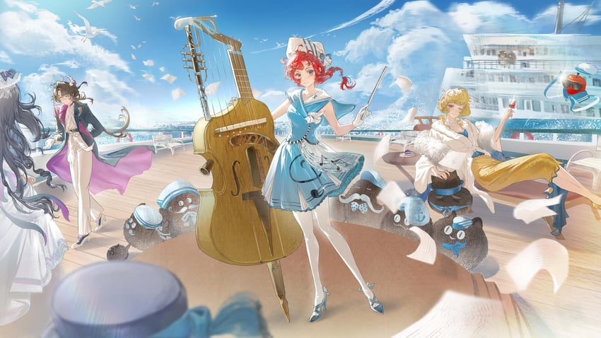 vertin, isolde, kakania, apple, carbuncle, and 3 more (reverse:1999) drawn by jiusheng_(huaichuan)