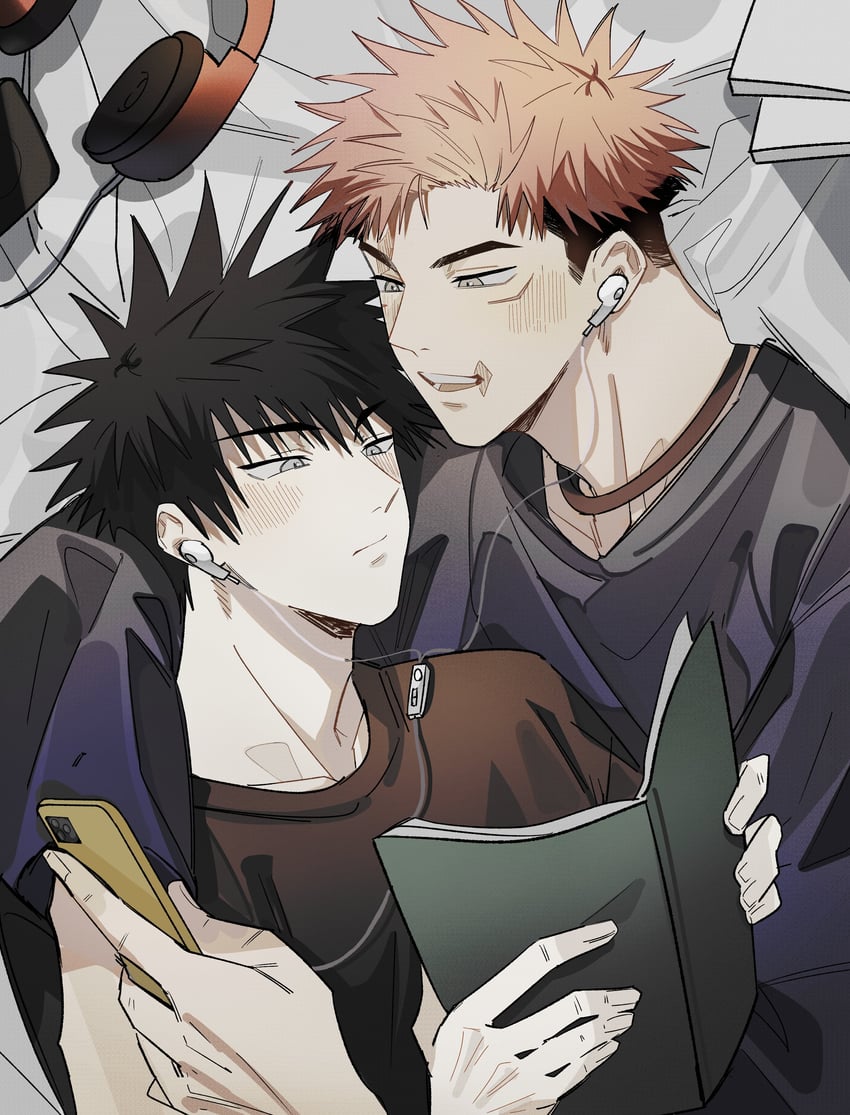 itadori yuuji and fushiguro megumi (jujutsu kaisen) drawn by somwang_07