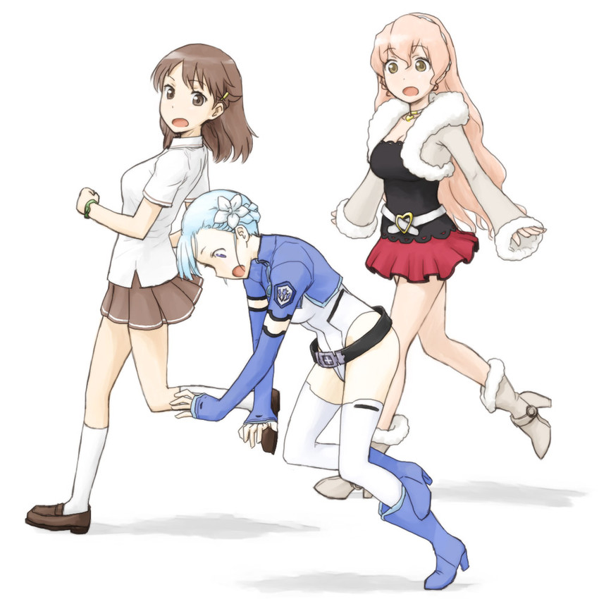 fin e ld si laffinty, kyouno madoka, and muginami (rinne no lagrange) drawn by samtx
