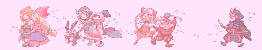 narcia, pietro pakapuka, white knight, gamigami maou, jilva, and 3 more (popolocrois and 1 more) drawn by shouyu_senbei