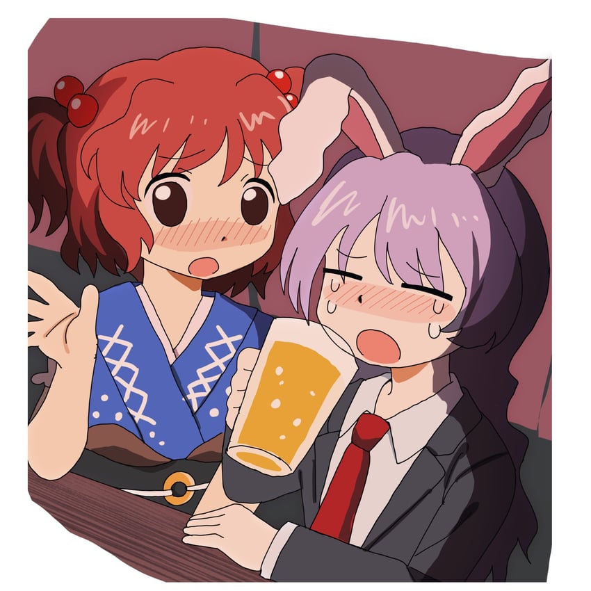 reisen udongein inaba and onozuka komachi (touhou) drawn by yamadainari