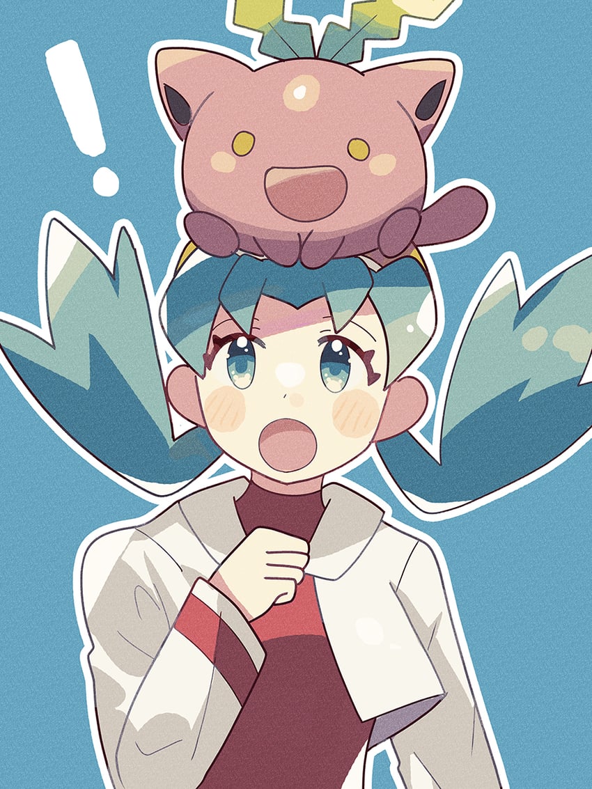 kris and hoppip (pokemon and 1 more) drawn by anidler91