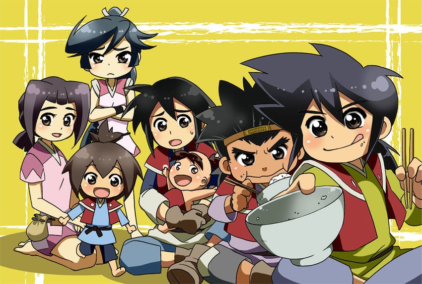 machi, sai, shishi, hiwou, mayu, and 2 more (karakuri kiden hiwou senki) drawn by fujiwarasenka
