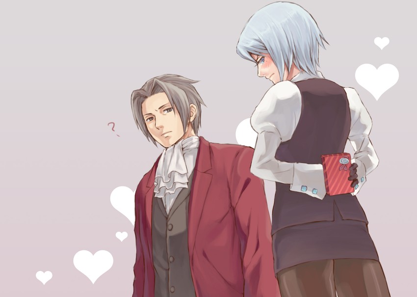 miles edgeworth and franziska von karma (ace attorney) drawn by loveinco