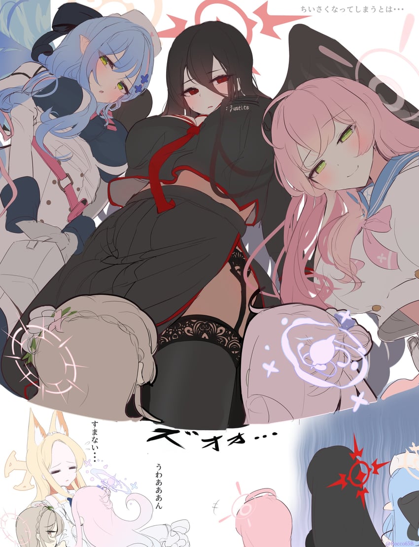 mika, hanako, hasumi, seia, nagisa, and 1 more (blue archive) drawn by sakurano_rocco