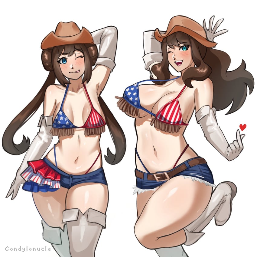 rosa and hilda (pokemon and 2 more) drawn by condylonucla