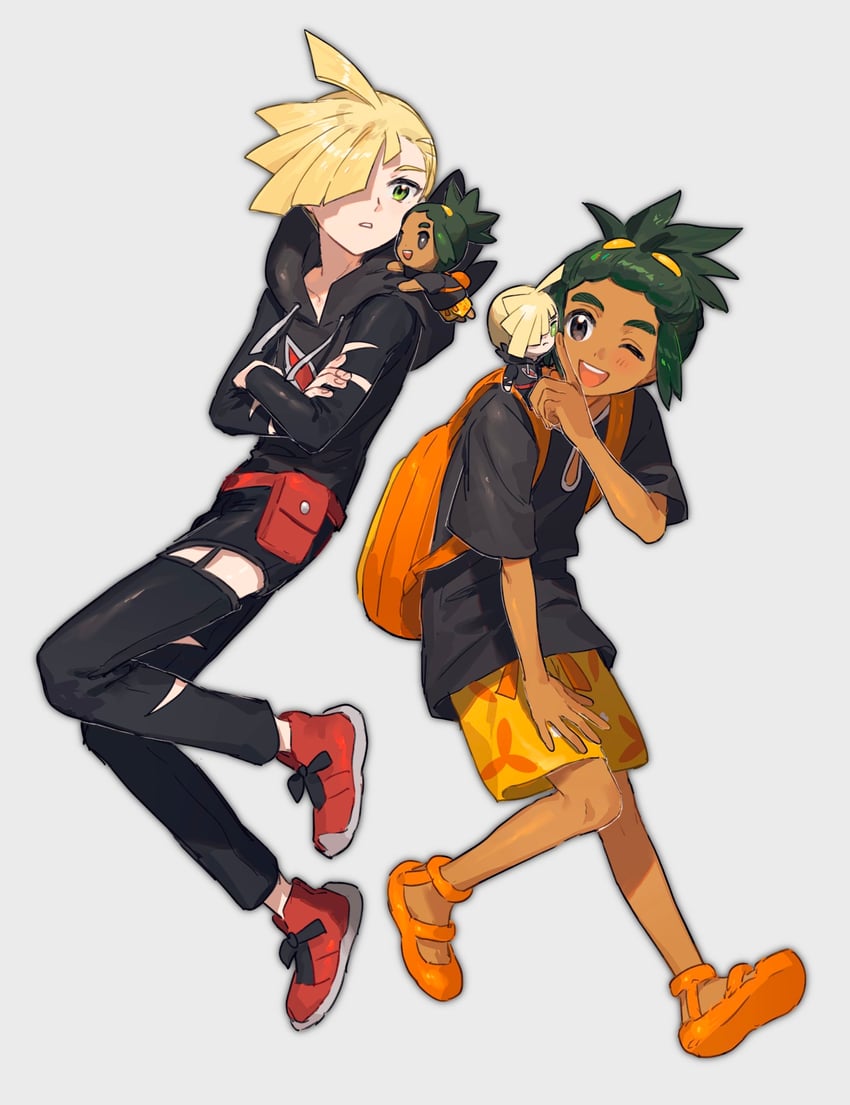 gladion and hau (pokemon and 1 more) drawn by fua1heyvot4ifsr