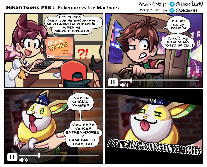 ash ketchum, akari, scorbunny, goh, yamper, and 1 more (pokemon and 2 more) drawn by siczak