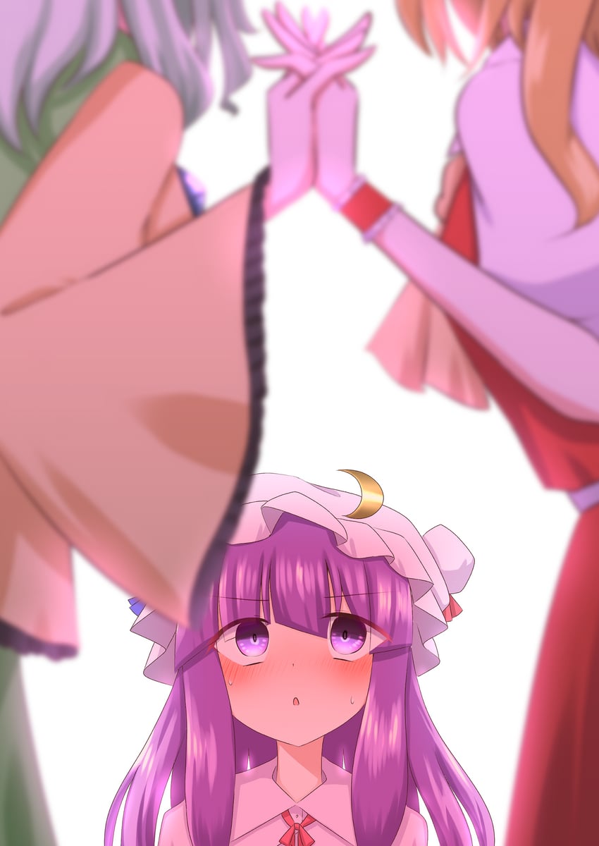 flandre scarlet, komeiji koishi, and patchouli knowledge (touhou) drawn by satsuki_koyomi
