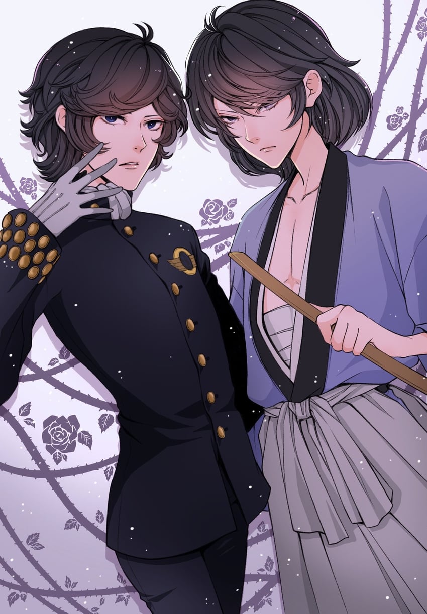 ishikawa goemon xiii and oscar (lupin iii and 1 more) drawn by key_r_kenway