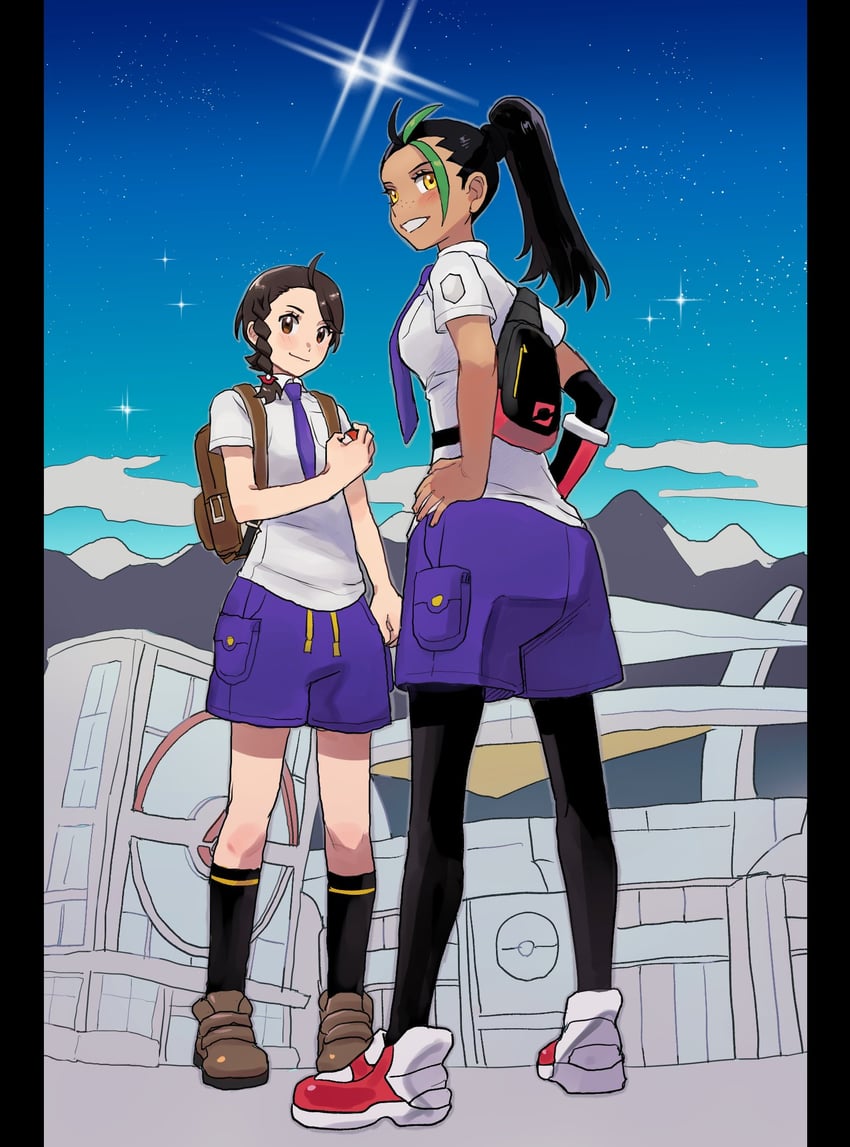 juliana and nemona (pokemon and 1 more) drawn by penguinbu