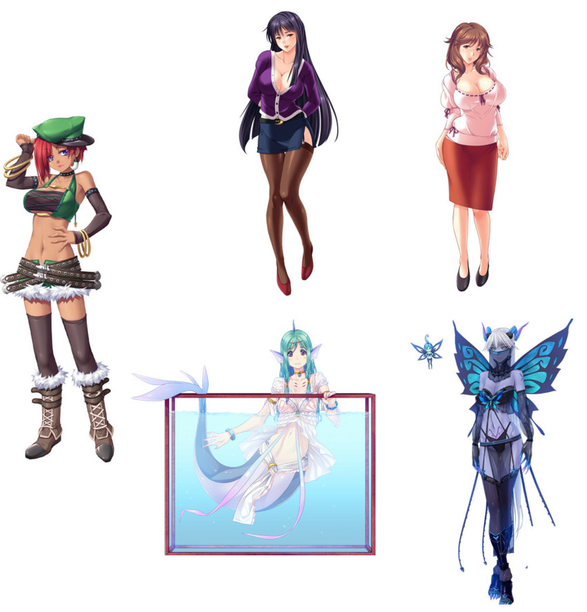 melfia azuverude, jane, makihara yayoi, hikami sae, and corona (kamidori alchemy meister and 2 more) drawn by bubuzuke