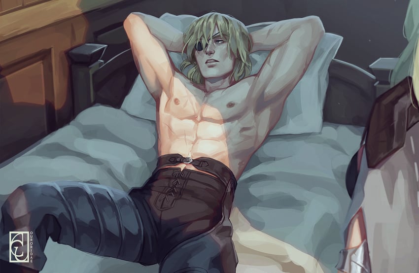 dimitri alexandre blaiddyd and female byleth (fire emblem and 1 more) drawn by ouroridae
