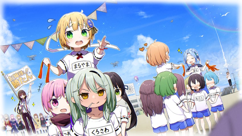 tachibana kanade, natsume rin, kamio misuzu, tsukimiya ayu, tomori nao, and 8 more (little busters! and 7 more) drawn by rinki_oohen