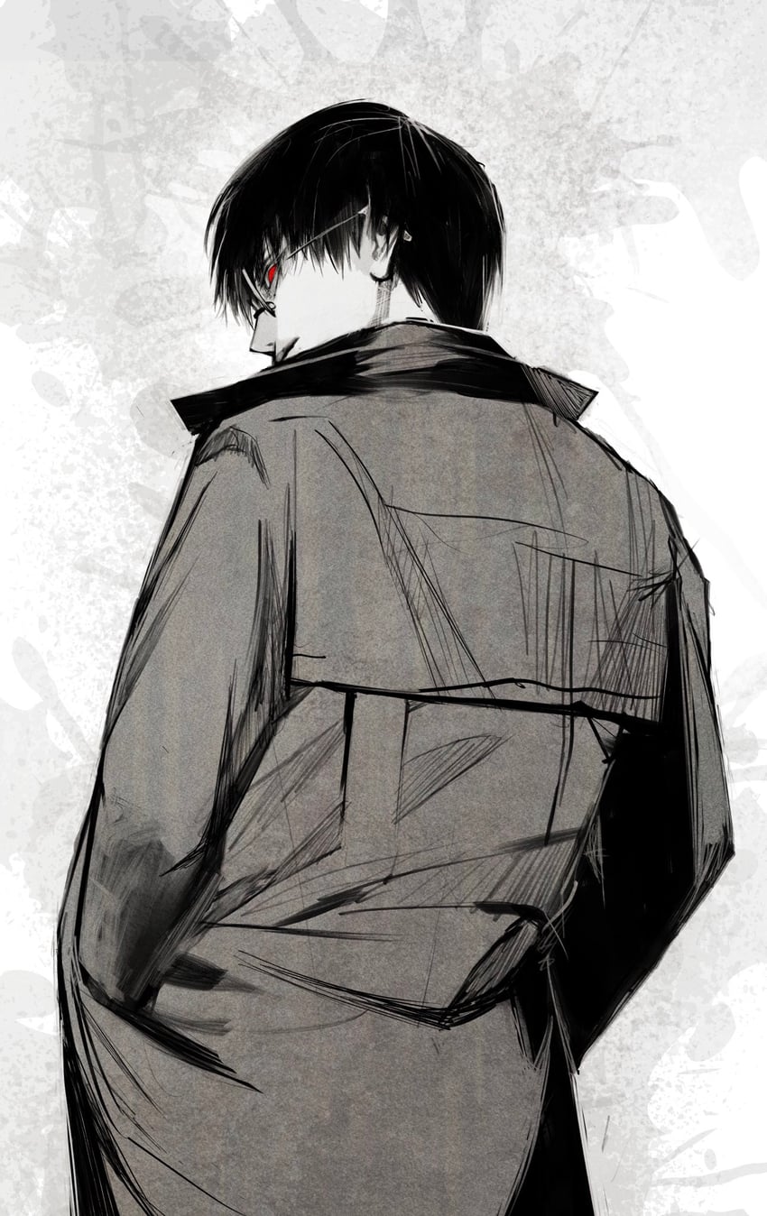 kaneki ken and black reaper (tokyo ghoul and 1 more) drawn by stfr_(stfr_kaz)