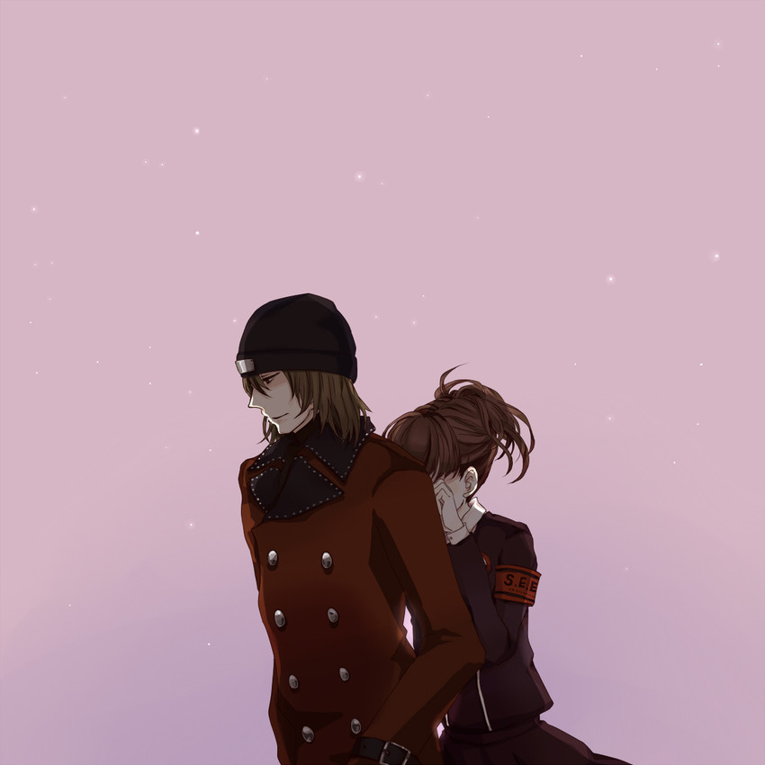 shiomi kotone and aragaki shinjirou (persona and 2 more) drawn by ichiko_(vein)