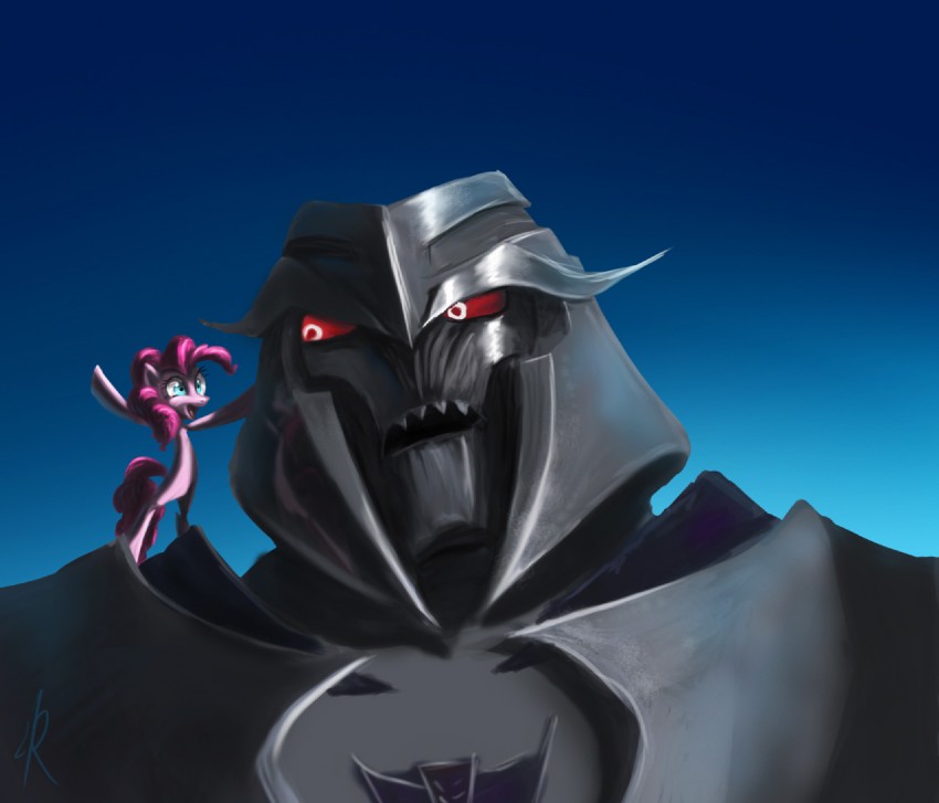 megatron and pinkie pie (transformers and 4 more) drawn by kjara-draws